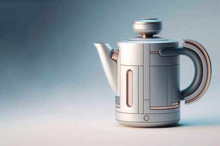 A high-tech kettle with a minimalist design. Space for textの素材