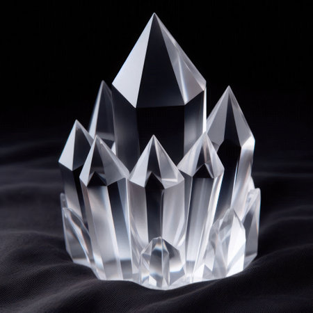 Crystal crystals on black fabricの素材