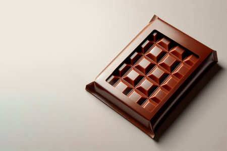 Chocolate bar in a package on a clean background. Space for textの素材