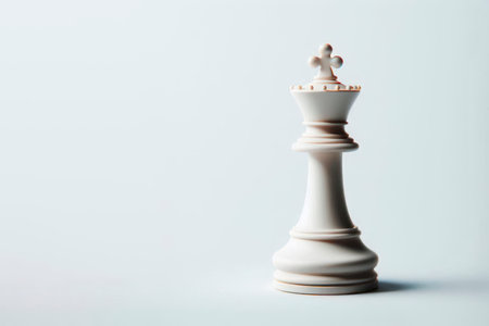 White queen chess piece on a light background. Space for textの素材