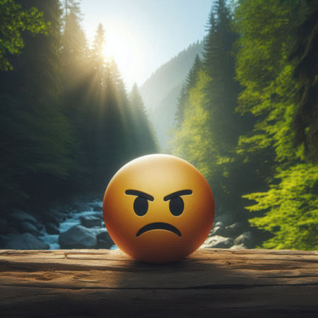 An evil smiley face in the forestの素材