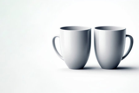 Two white circles on a light background. Space for textの素材