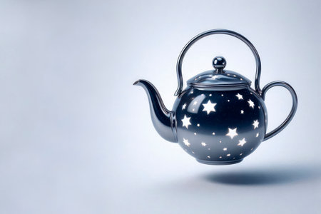 Teapot with stars. Space for textの素材