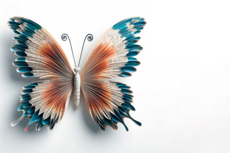 A butterfly created from the pages of a book. Space for textの素材