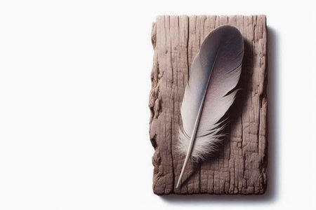 A pen on a wooden board. Space for textの素材