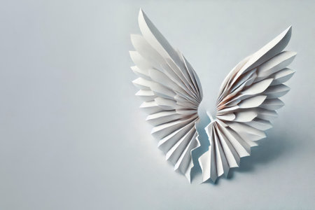 Paper wings. Space for textの素材