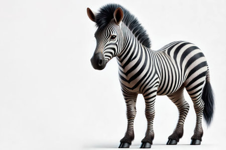 Zebra on a light background. Space for textの素材