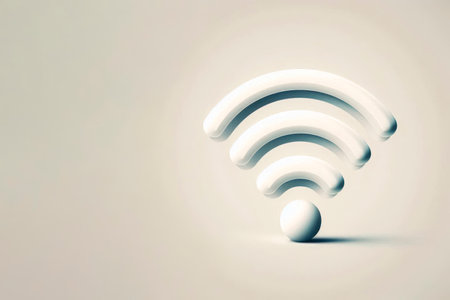 Wi-Fi symbol in a minimalist style. Space for textの素材