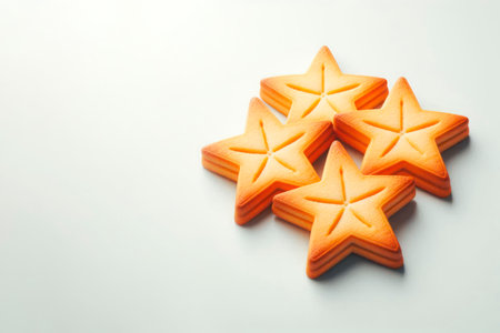Star-shaped cookies on a light background. Space for textの素材