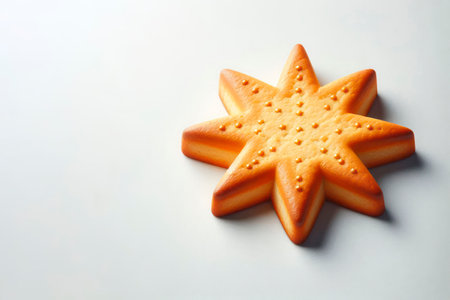 Star-shaped shortbread cookies on a light background. Space for textの素材