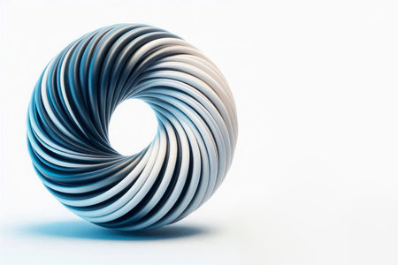 Abstract metal ring with swirls. Space for textの素材