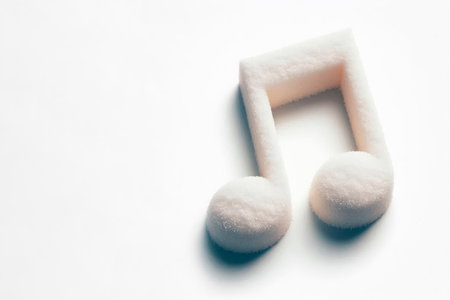 A note of sugar on a light background. Space for textの素材