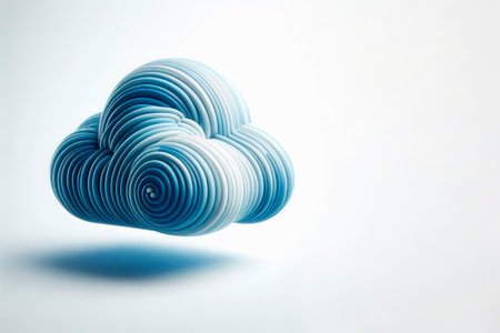 A cloud of swirling blue spirals. Space for textの素材