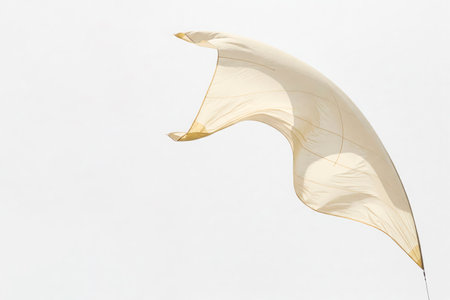 A light fabric fluttering in the wind. Space for textの素材