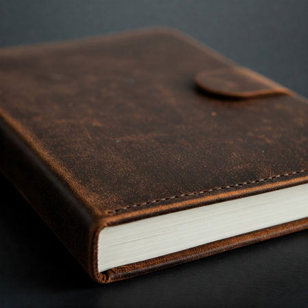 Elegant leather notebook with claspの素材