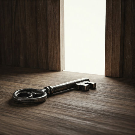 An old key at the bright exitの素材