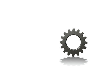 A lonely cog on a light background with a shadow. Space for textの素材
