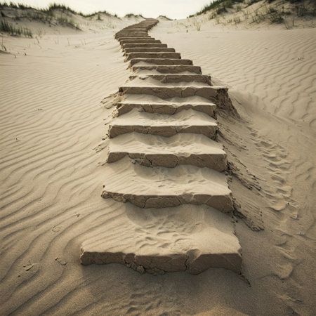 A sand staircase leading to nowhereの素材