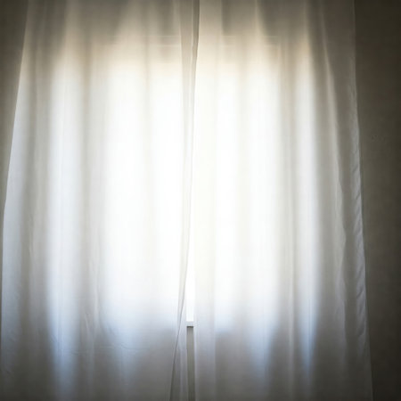 White curtain in the light, daylightの素材