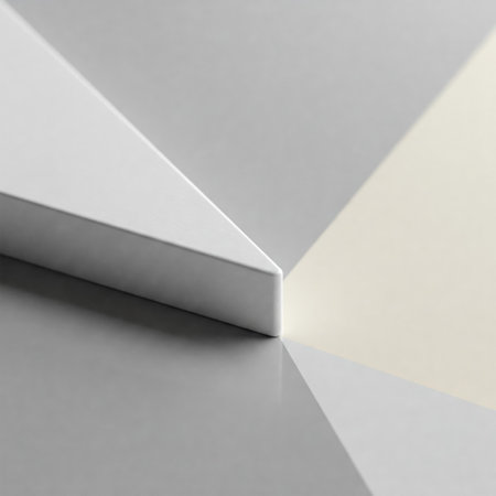 Minimalistic abstract triangle in a light gray paletteの素材