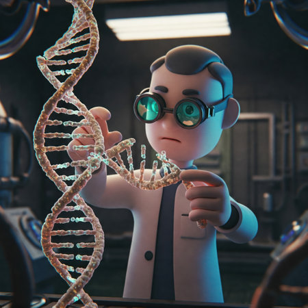 The scientist examines DNA in the laboratoryの素材