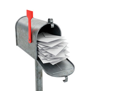 An overflowing mailbox with letters. Space for textの素材