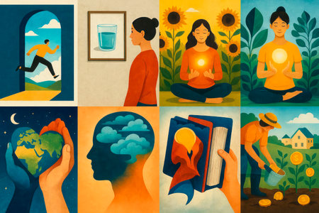 Illustrations about life, learning, nature and self-developmentの素材