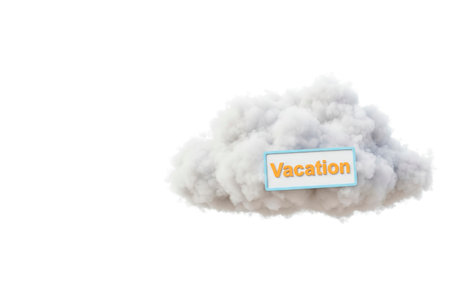 A Vacation sign on a cloud. Space for textの素材