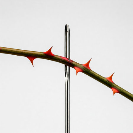 A pink spike that goes through the eye of the needleの素材