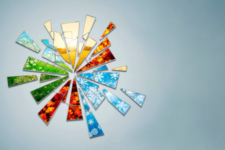 The seasons are like a broken mirror. Space for textの素材