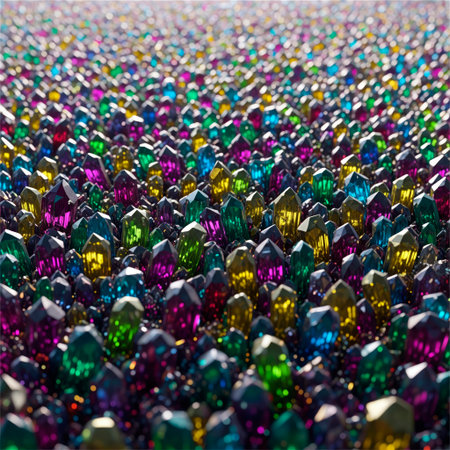 Rainbow crystals covering the surface of the earthの素材