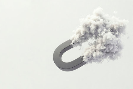 A magnet that attracts clouds. Space for textの素材