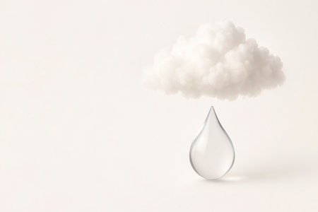 A drop and a cloud in the rays of light. Space for textの素材