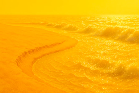 Abstract golden path to the oceanの素材