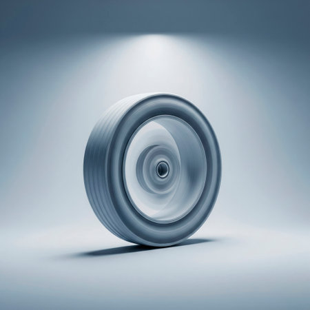 A tire spinning in empty spaceの素材