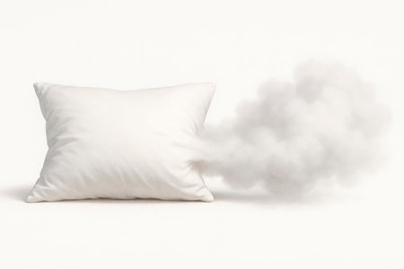The pillow releases a cloud, symbolizing a dreamの素材