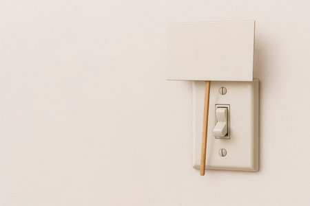 A switch with a sign in his hands as a symbol of protest. Space for textの素材