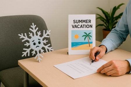 A sad snowflake is taking a vacation for the summerの素材