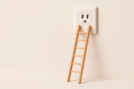 Stairs leading to the socket with the face. Space for textの素材