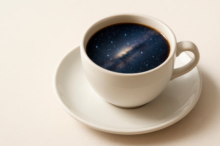 Space inside a cup of coffee on a white background. Space for textの素材