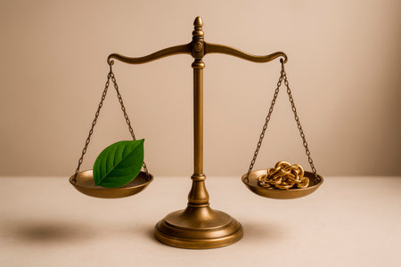 Scales with a leaf and a gold chainの素材