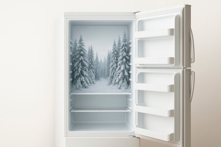 Winter forest inside the refrigeratorの素材