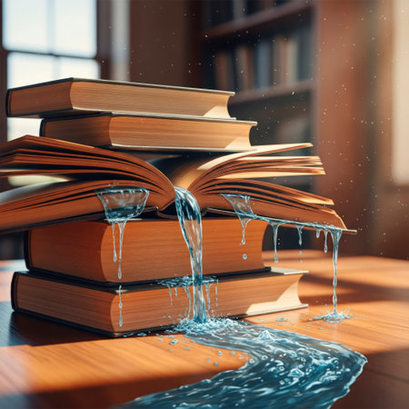 Books from which water flowsの素材