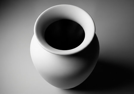 White ceramic vase in a minimalist styleの素材