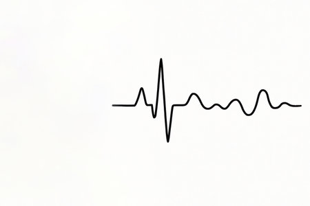 Heart rate line on a white background. Space for textの素材