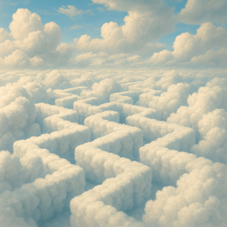 Cloud labyrinth against the background of a blue skyの素材