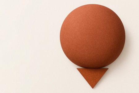 A red circle with a triangle at the bottom, resembling a balloon. Space for textの素材