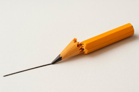 A broken pencil that continues to draw a line. Space for textの素材