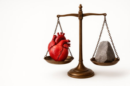 Libra with heart and stone. Space for textの素材