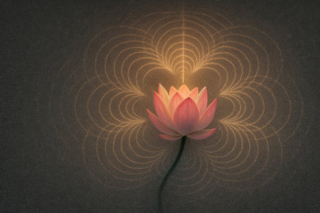 A lotus that emits light wavesの素材